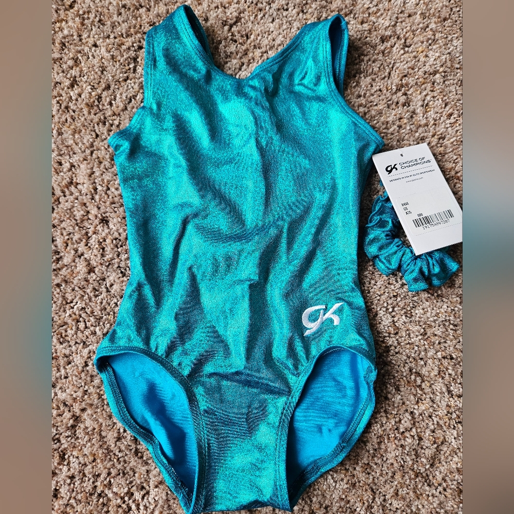 GK Elite Aqua Blue One Piece Leotard